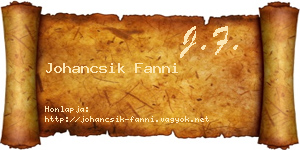 Johancsik Fanni névjegykártya